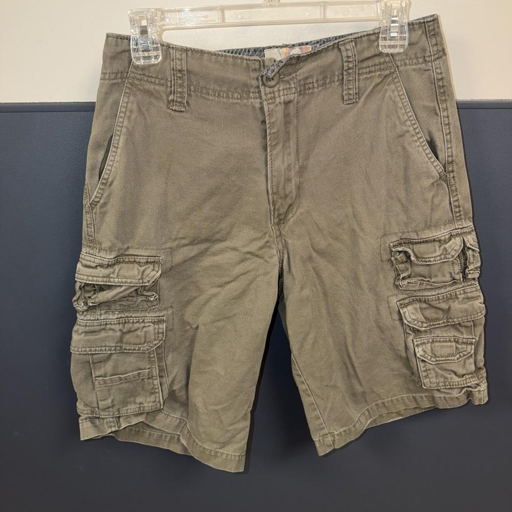 Vintage Ocean Pacific OP Green Cargo Shorts Size 30 Utility Grunge Y2K